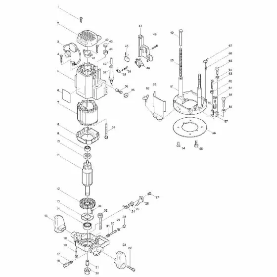 Makita 3612C Spare Parts List