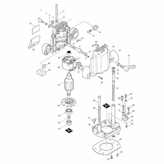 Makita 3620 Spare Parts List