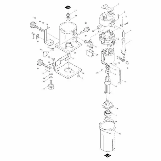 Makita 3703 Spare Parts List