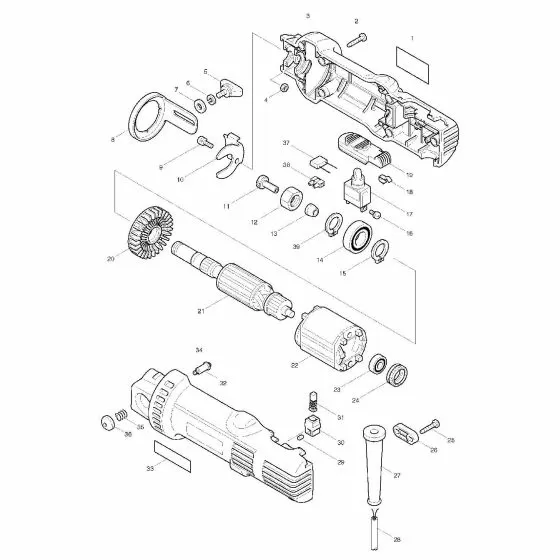 Makita 3706 Spare Parts List