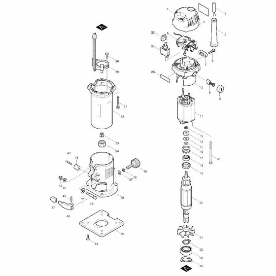 Makita 3707FC Spare Parts List