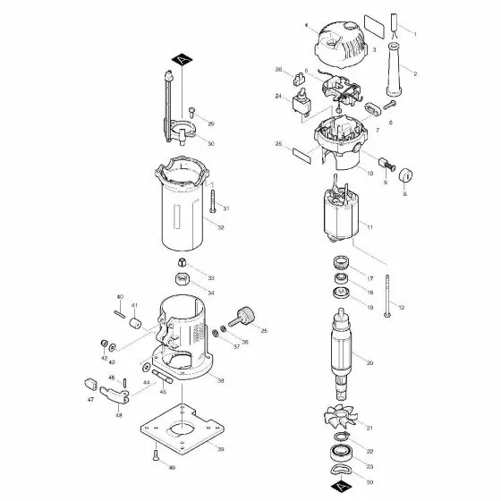 Makita 3707F Spare Parts List