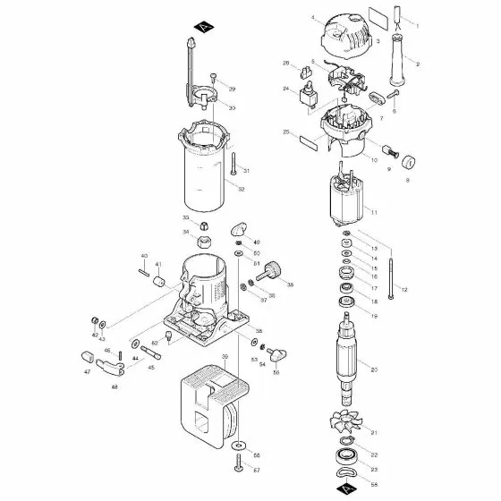 Makita 3708FC Spare Parts List