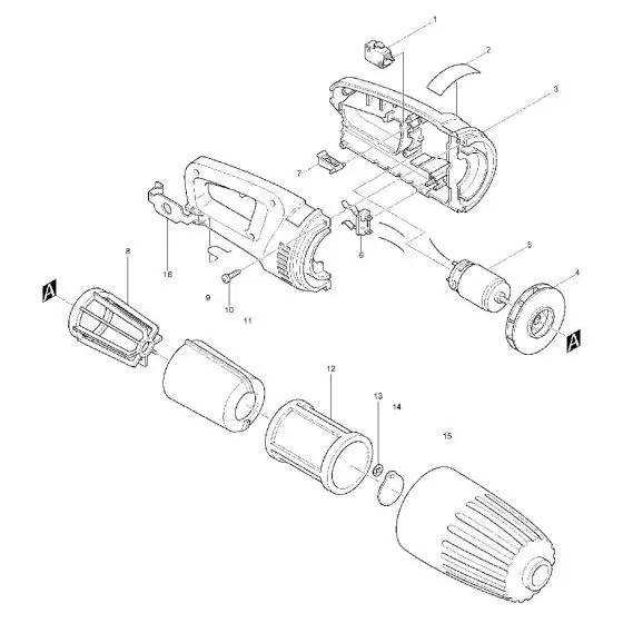 Makita 4071D STRAIGHT PIPE 412040-0 Spare Part