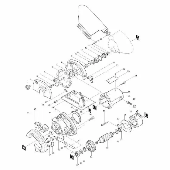 Makita 4105KB DUST BAG ASS'Y 122191-8 Spare Part