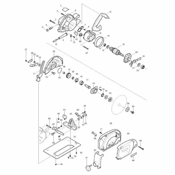 Makita 4157KB PAN HEAD SCREW M5X40 911263-2 Spare Part