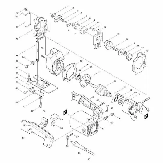 Makita 4300BA Spare Parts List