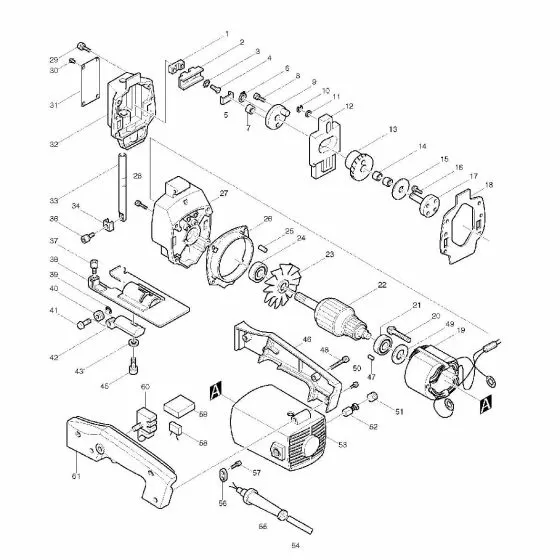 Makita 4300BV Spare Parts List