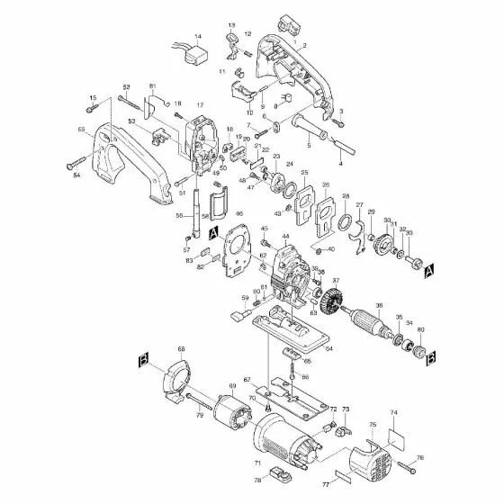 Makita 4304 Spare Parts List