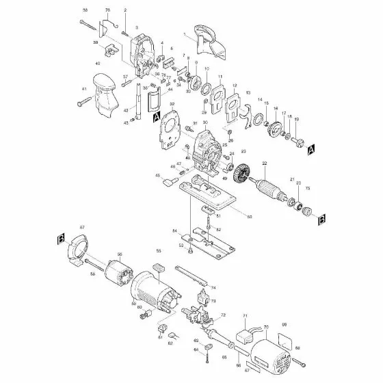 Makita 4305 Spare Parts List