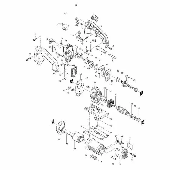 Makita 4306 Spare Parts List