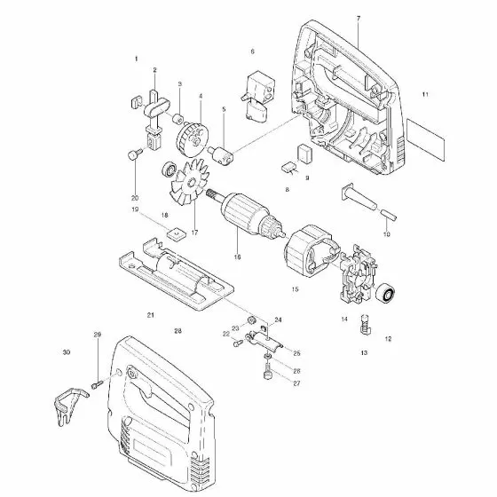 Makita 4320 Spare Parts List