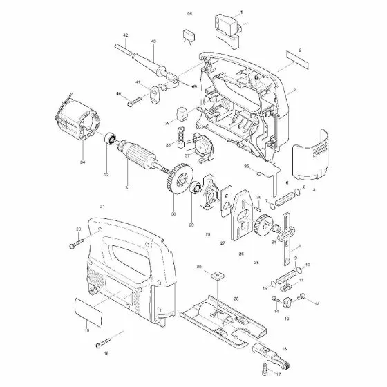 Makita 4323 Spare Parts List