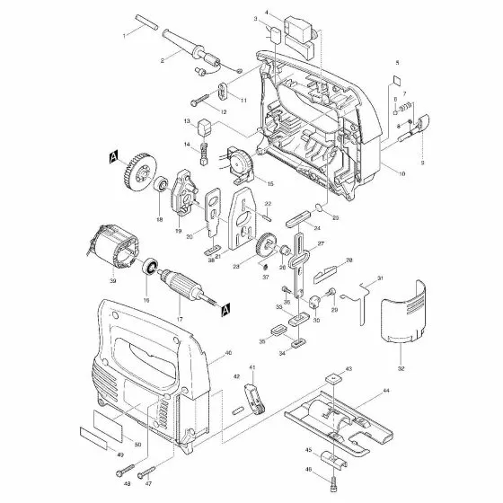 Makita 4324 Spare Parts List