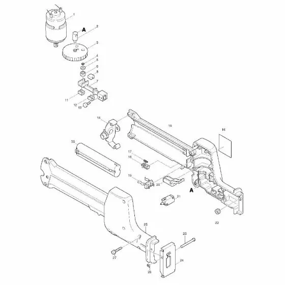 Makita 4390D BATTERY COVER UC120DW/VR250DW 414938-7 Spare Part