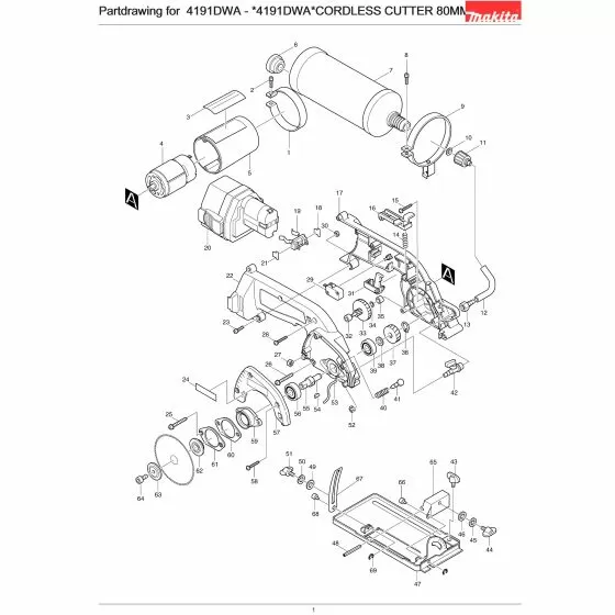 Makita 4191DWA WATER SUPPY COCK CPL 4191DW 152536-6 Spare Part