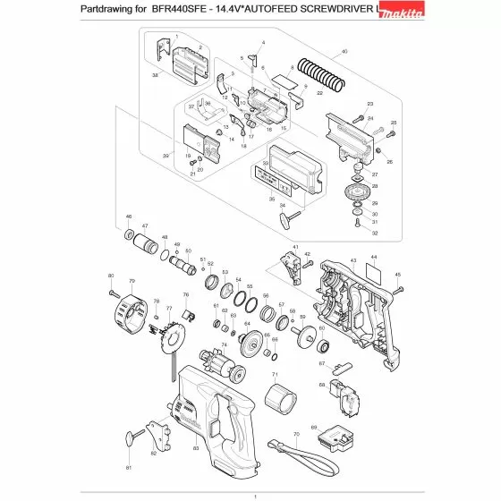 Makita BFR440SFE SLEEVE 8 6833/6835DWA/6836 257686-3 Spare Part