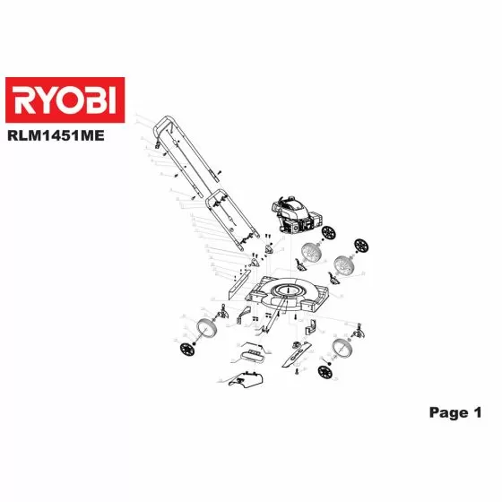 Ryobi RLM1451ME Type: 5133001702 PIN HLM140SP 5131016863 Spare Part