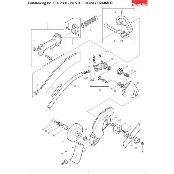 Makita ETR2500 Spare Parts List