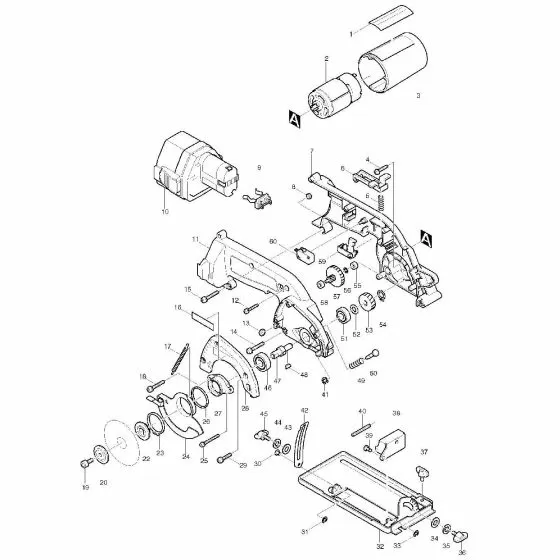 Makita 5093D Spare Parts List