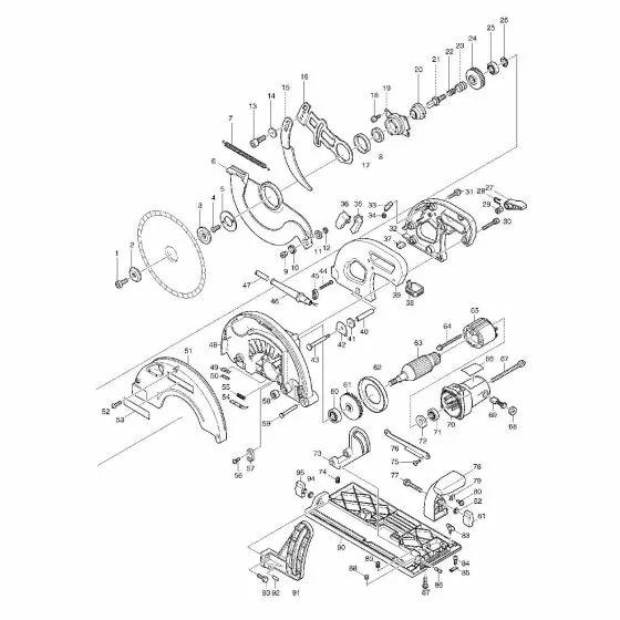 Makita 5103R Spare Parts List