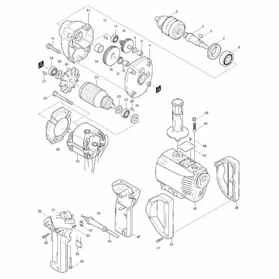 Makita 6013B Spare Parts List