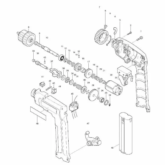 Makita 6095D Spare Parts List