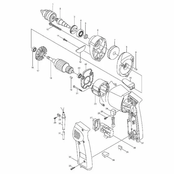 Makita 6510PB HELICAL GEAR 63 6510PB 221621-7 Spare Part