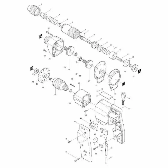 Makita 6701B OFFSET WRENCH 17 782005-9 Spare Part