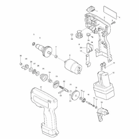 Makita 6793D Spare Parts List