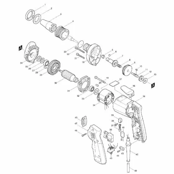 Makita 6802BV Spare Parts List