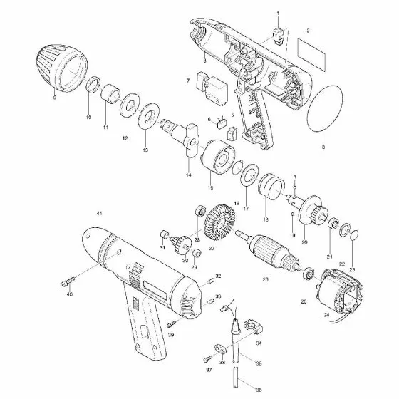 Makita 6904VH Spare Parts List