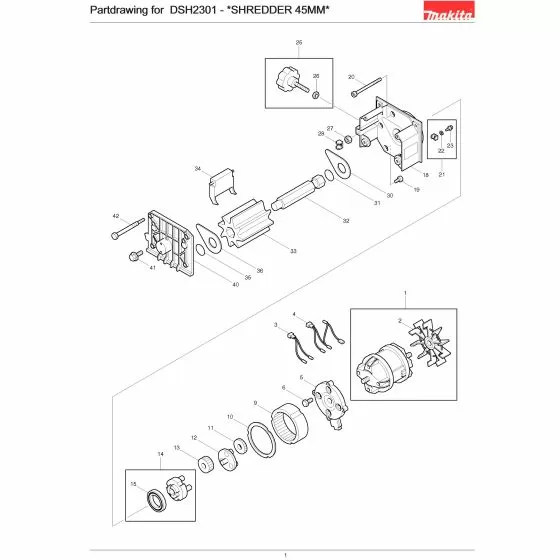 Makita DSH2301 Spare Parts List