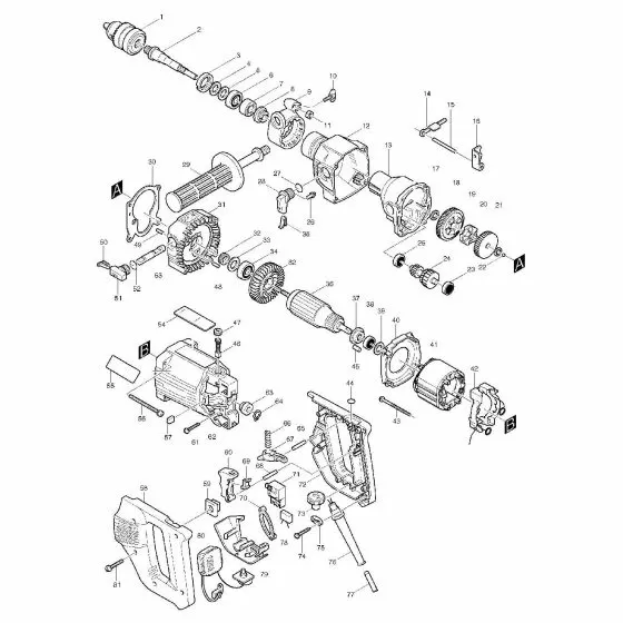 Makita 8406C Spare Parts List