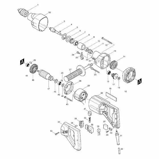 Makita 8406 Spare Parts List