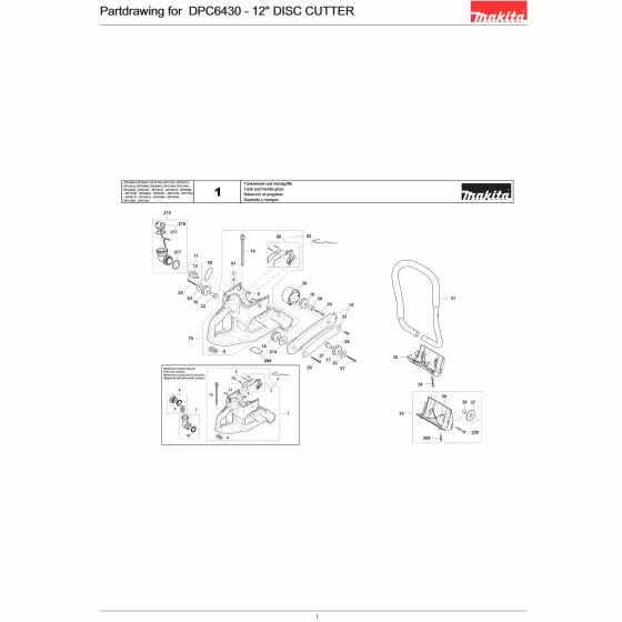 Makita DPC6430 Spare Parts List