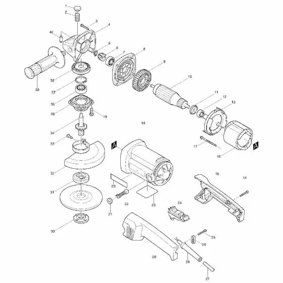 Makita 9015B Spare Parts List