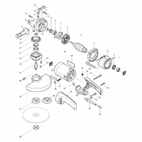 Makita 9027S PAN HEAD SCREW M8X30 251383-3 Spare Part