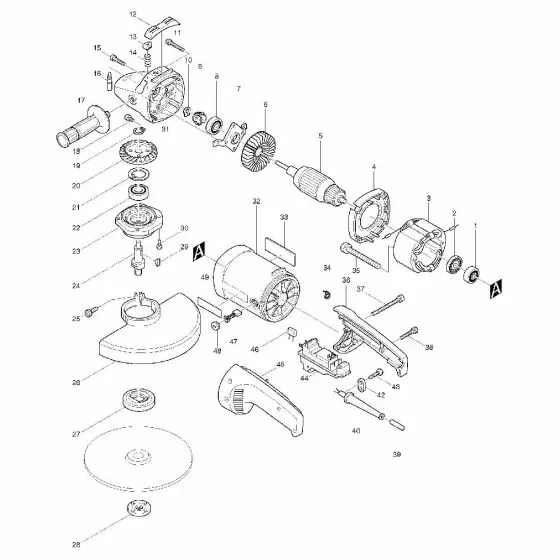 Makita 9029 Spare Parts List