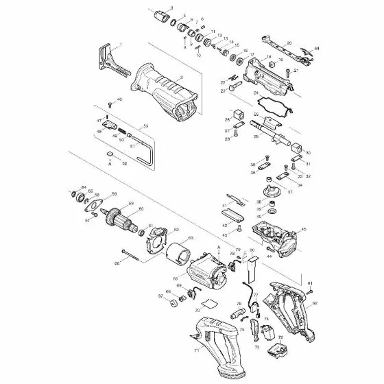 Makita BJR181 Spare Parts List