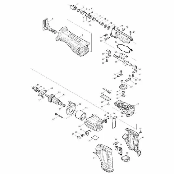 Makita BJR182 Spare Parts List