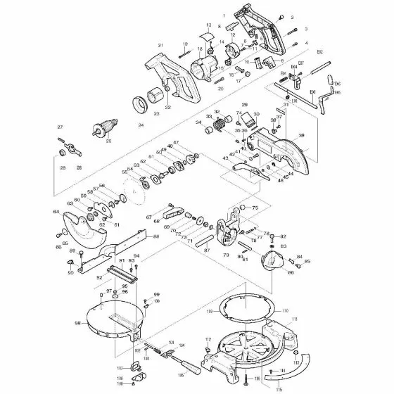 Makita BLS820 Spare Parts List