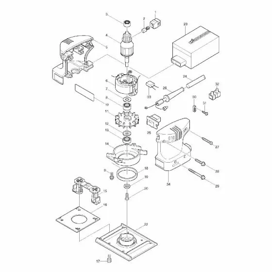 Makita BO4554 Spare Parts List