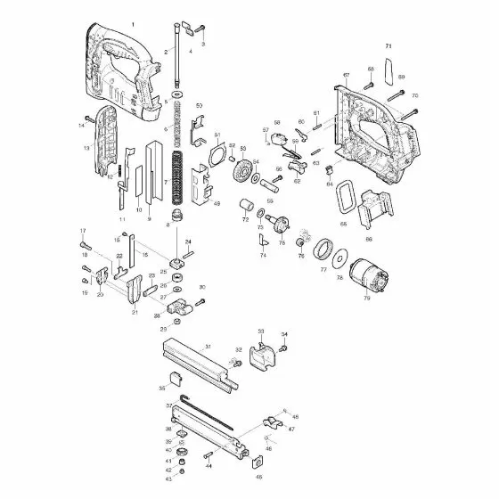 Makita BST220 Spare Parts List