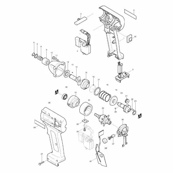 Makita BTD042 Spare Parts List