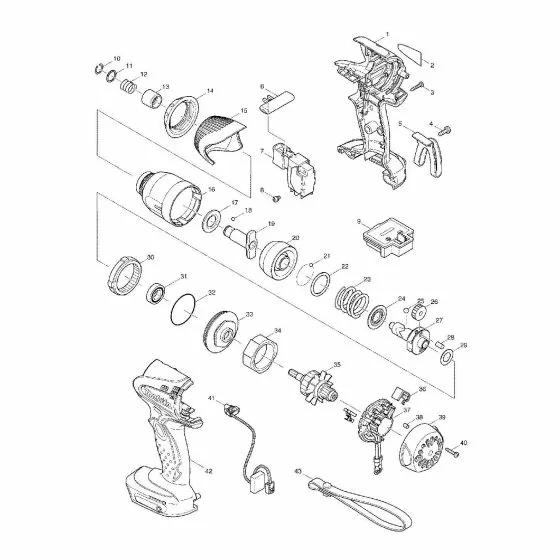 Makita BTD130F Spare Parts List