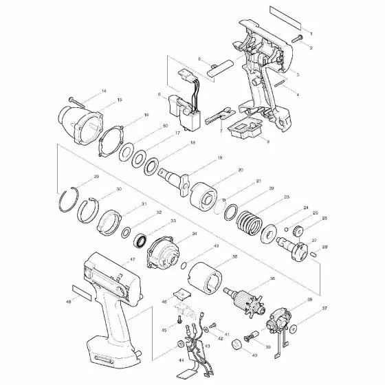 Makita BTW151 Spare Parts List