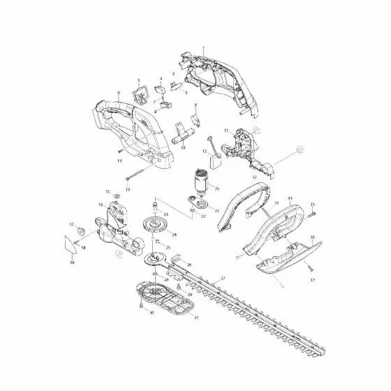 Makita BUH521 Spare Parts List