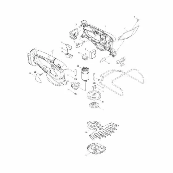 Makita BUM166 Spare Parts List