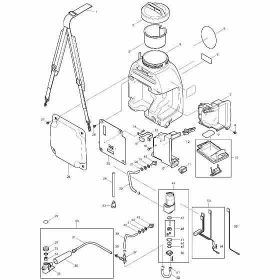 Makita BVF104 Spare Parts List